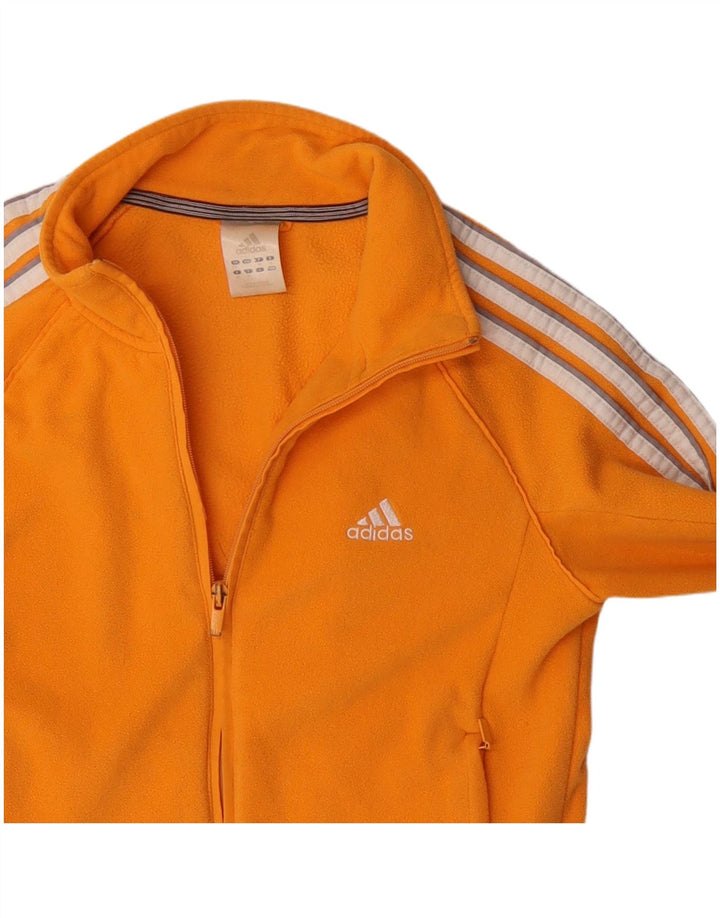 Jachetă de top pentru trening Adidas pentru femei Fleece UK 10 Poliester galben mic