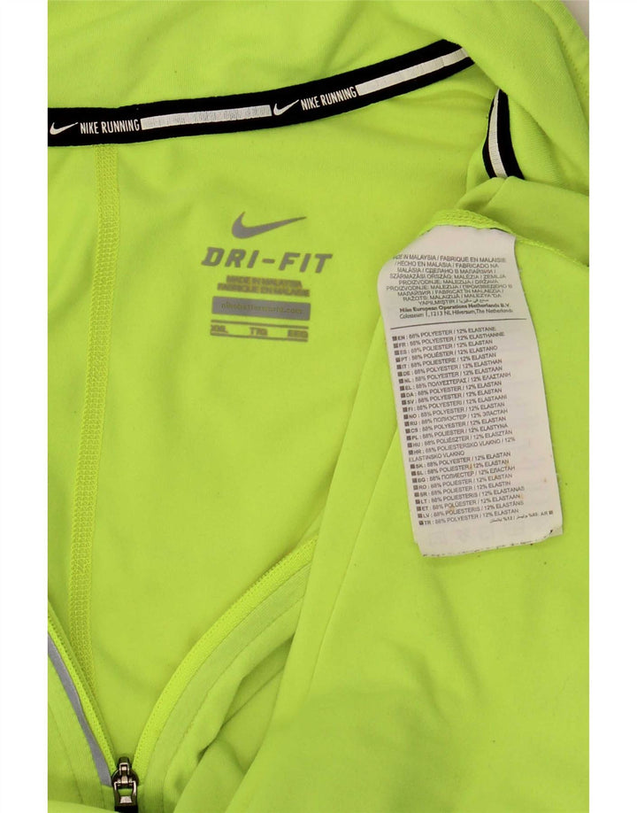 Top trening pentru bărbați Dri Fit cu fermoar și gât, poliester verde 2XL