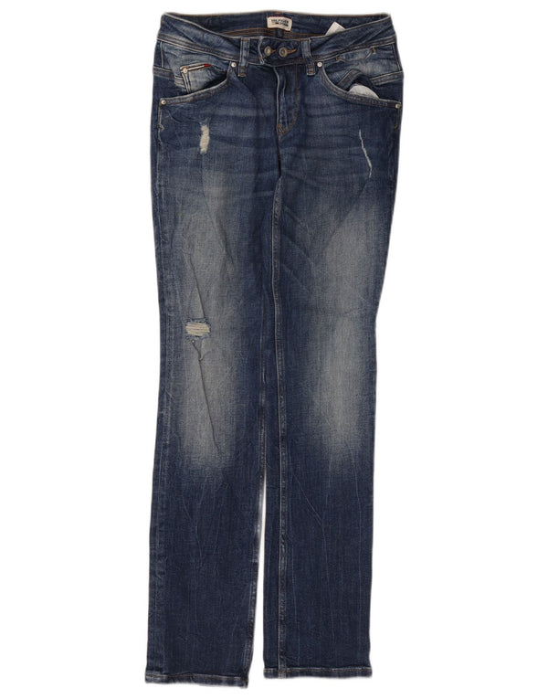 Tommy Hilfiger Womens Distressed Slim Jeans W27 L32 Blue Cotton