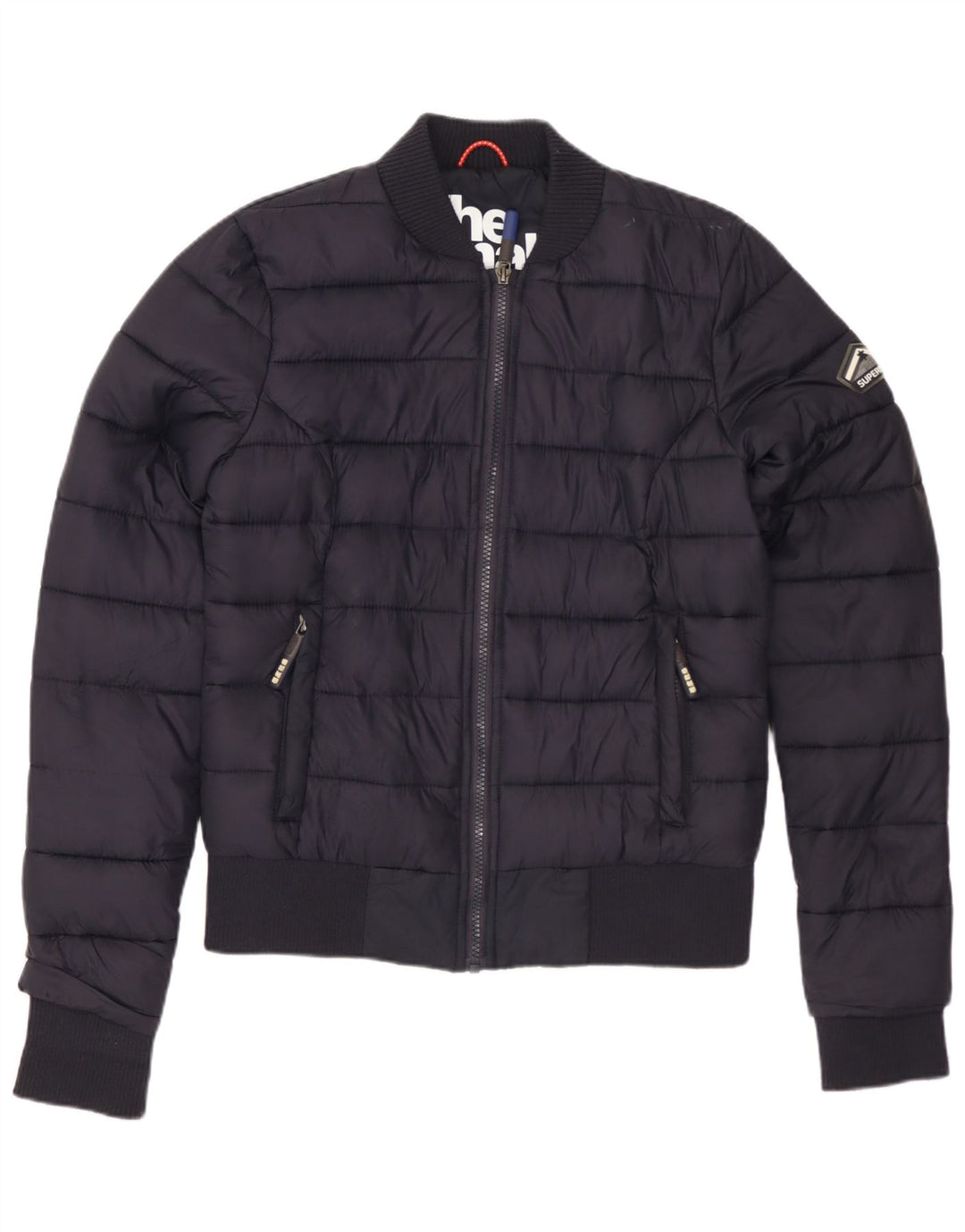 Jachetă căptușită pentru femei SUPERDRY UK 10 Mic, albastru, poliester