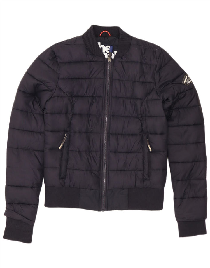 Jachetă căptușită pentru femei SUPERDRY UK 10 Mic, albastru, poliester