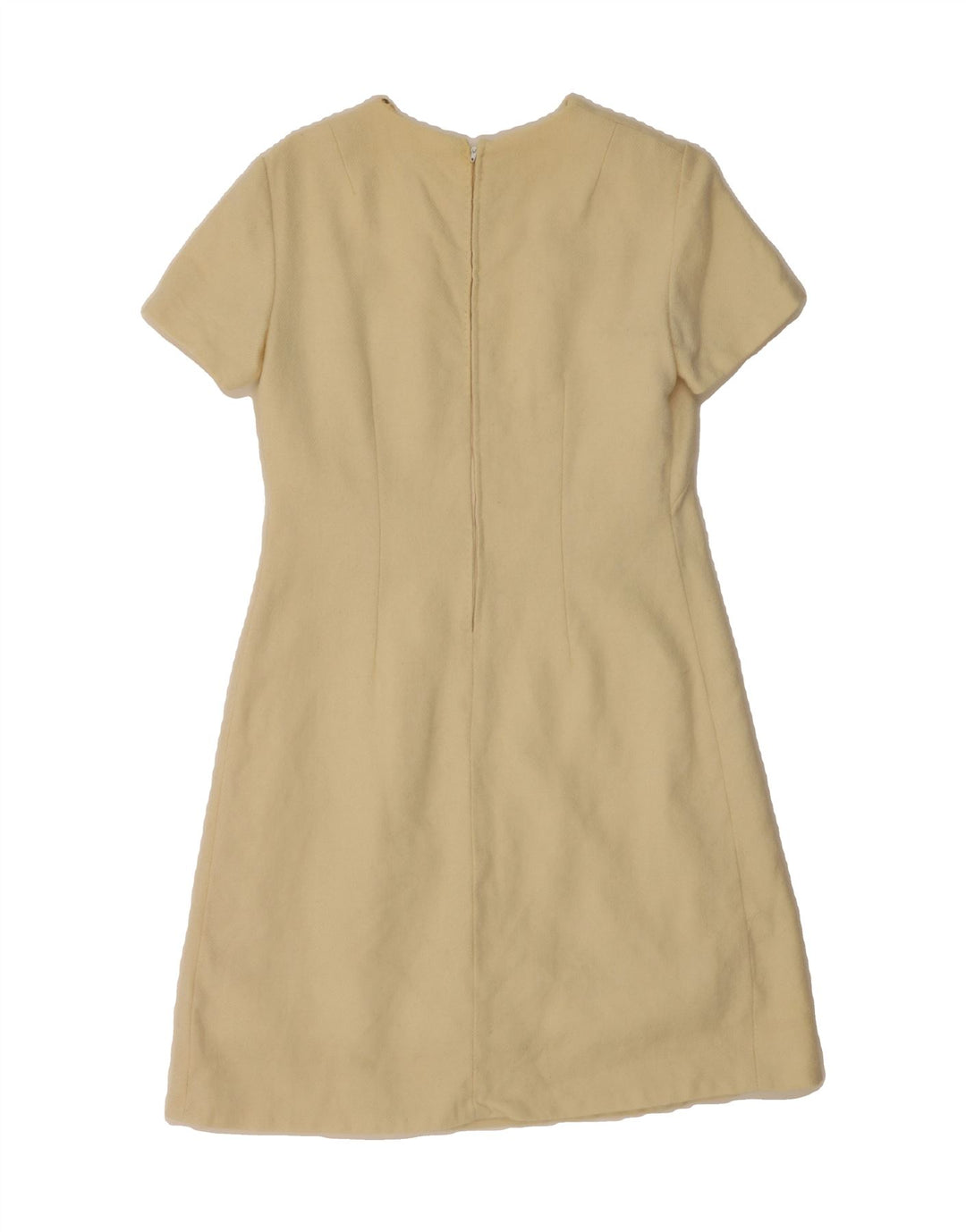 VINTAGE Womens A-Line Dress UK 12 Medium Beige Vintage Vintage and Second-Hand Vintage from Messina Hembry 