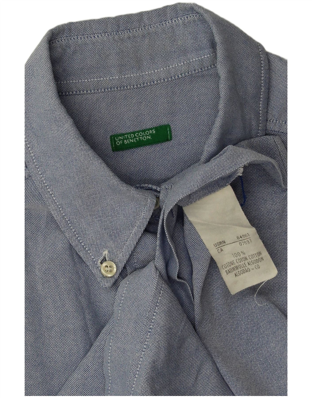 Cămașă Benetton pentru femei UK 18 XL Bumbac albastru