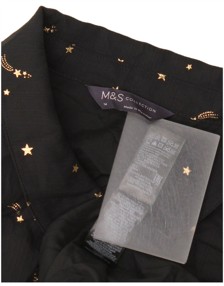 Rochie cu etaje pentru femei Marks & Spencer, cu model abstract, UK 14 Medium Black