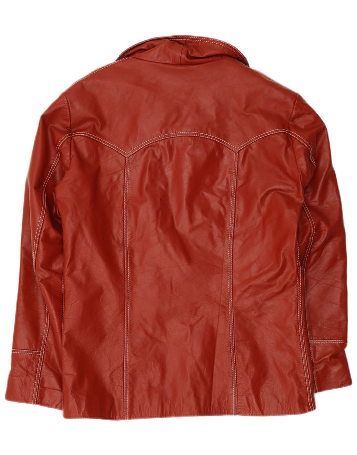 Jachetă de piele vintage pentru femei UK 38 Medium Red