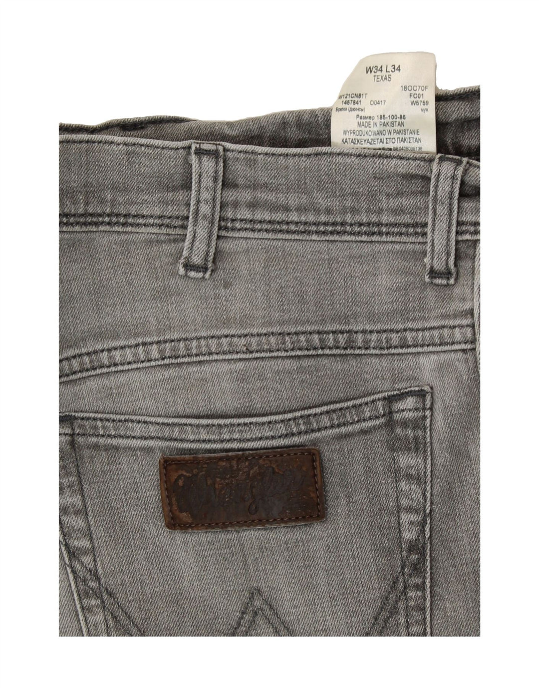 WRANGLER Mens Texas Straight Jeans W34 L28 Grey Cotton Vintage Wrangler and Second-Hand Wrangler from Messina Hembry 