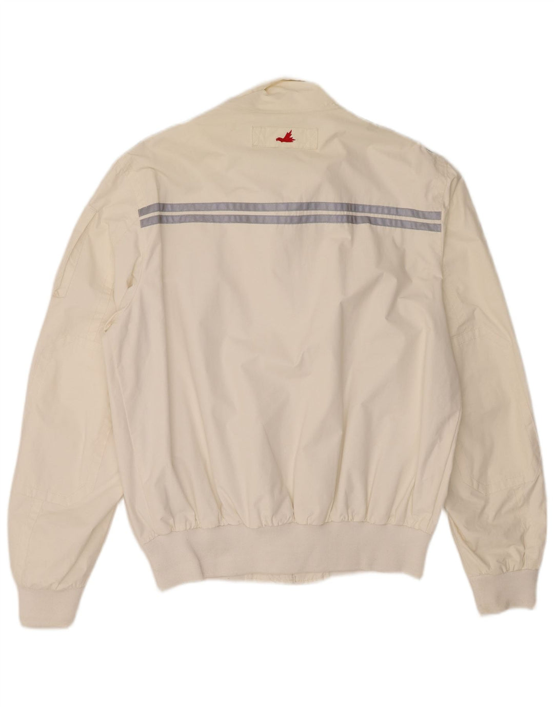 Geacă bomber cu grafică pentru bărbați Museum UK 42 XL din poliamidă color bloc alb