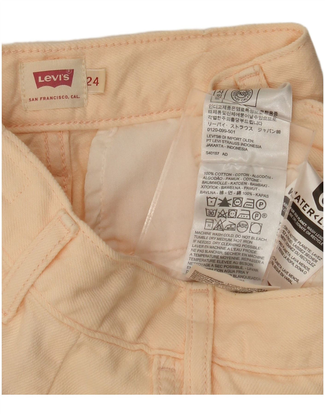 Pantaloni cargo conici pentru femei LEVI'S L24 L28, bumbac roz