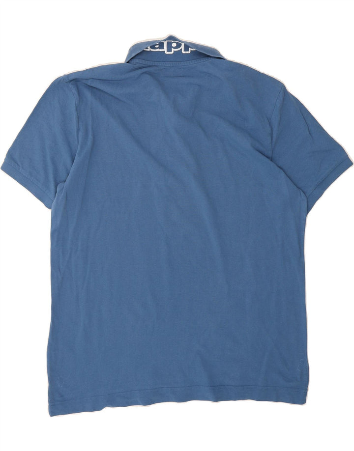 KAPPA Mens Graphic Polo Shirt 2XL Blue Cotton Vintage Kappa and Second-Hand Kappa from Messina Hembry 