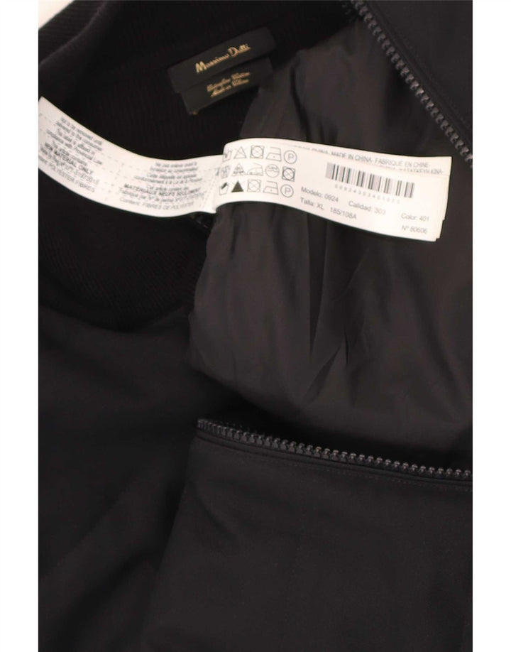 Jachetă Bomber Massimo Dutti pentru bărbați UK 42 XL bumbac negru
