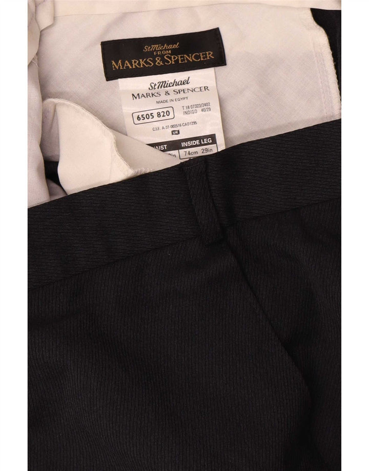 Marks & Spencer Pantaloni drepți pentru bărbați L40 L29 Poliester bleumarin