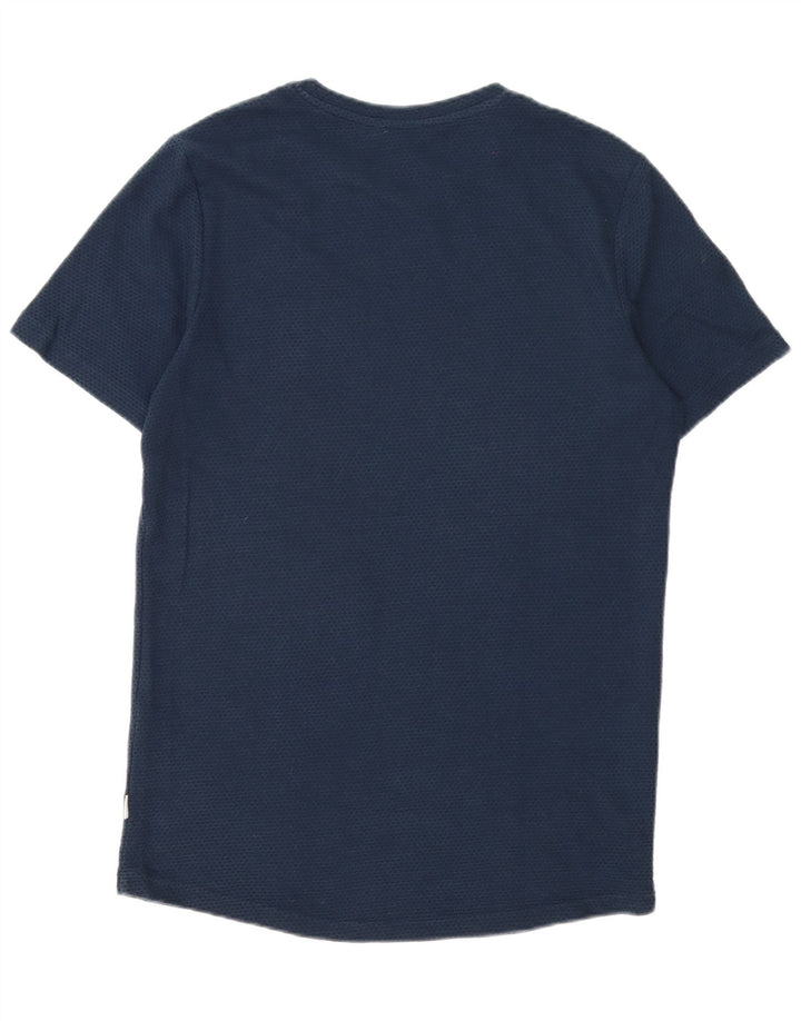 Tricou Jack & Jones pentru bărbați Top mediu din bumbac cu pete albastru bleumarin