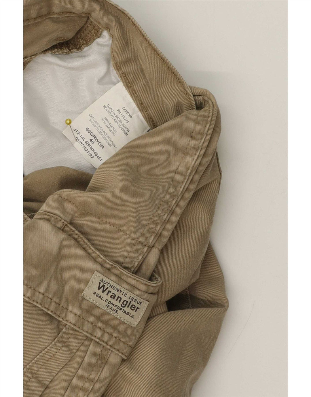 Pantaloni scurți cargo Wrangler pentru bărbați W46 3XL bumbac kaki