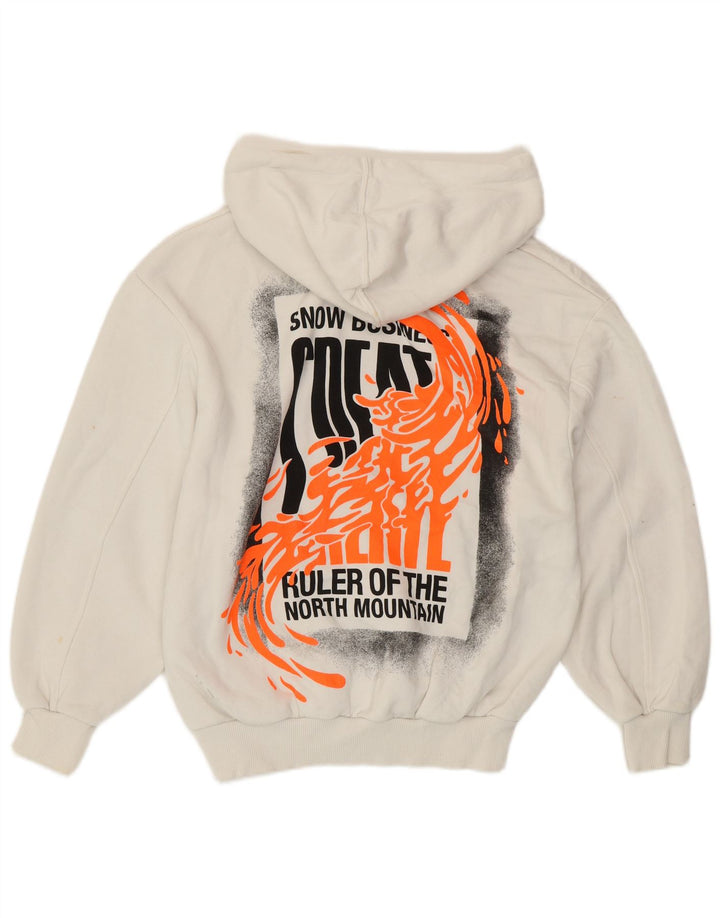 Pulover ZARA pentru femei Frozen Graphic Hoodie UK 10 Small White