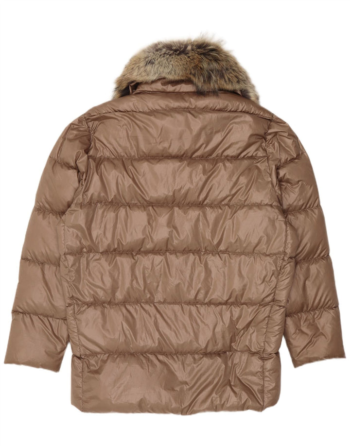 Jachetă căptușită supradimensionată pentru femei Ralph Lauren UK 10 Poliester maro mic