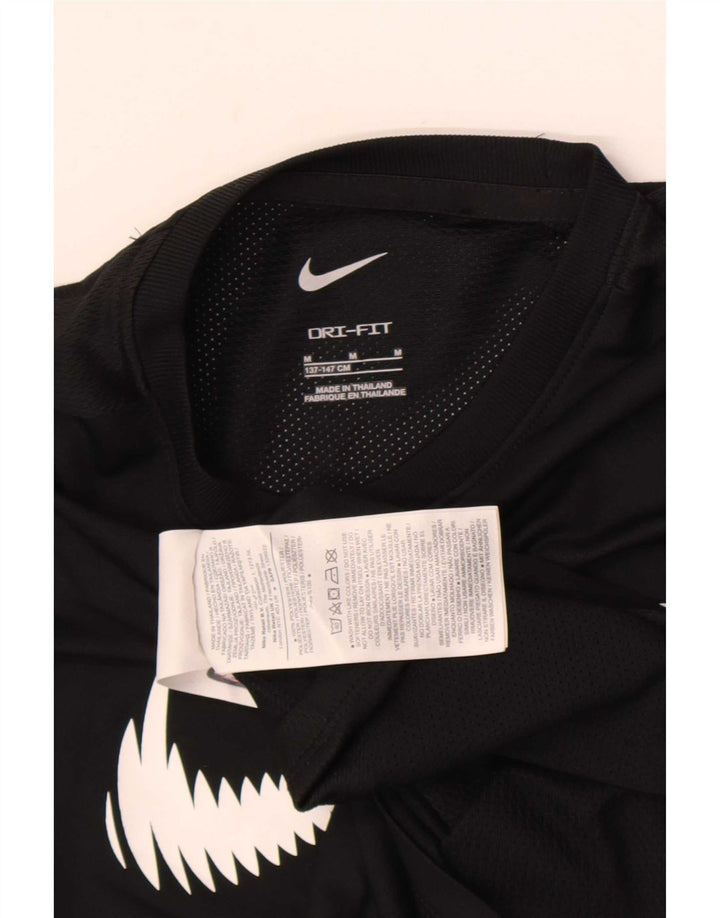 Tricou grafic Nike Dri Fit pentru băieți Top 10-11 ani Poliester mediu negru