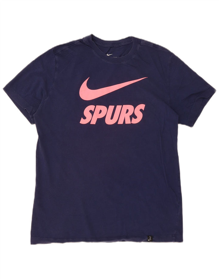 Tricou grafic Nike pentru bărbați Top mediu din bumbac bleumarin