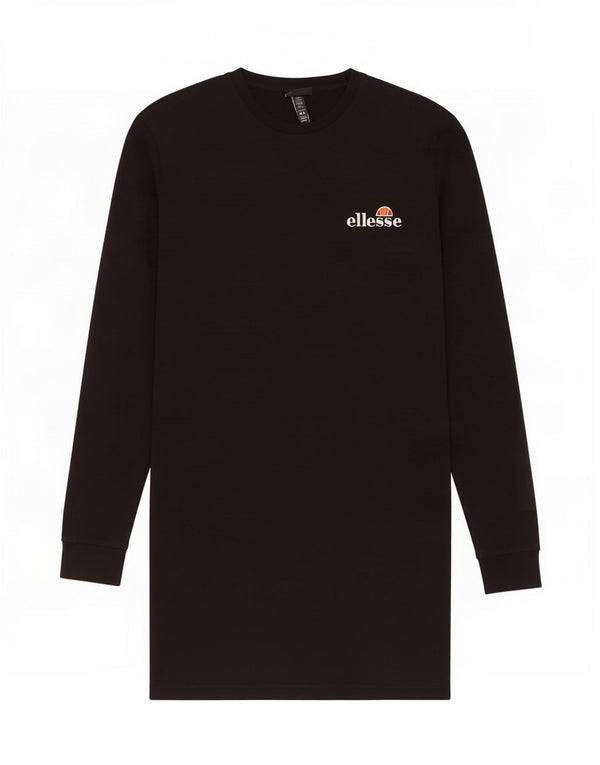 Rochie tricou supradimensionată cu mânecă lungă pentru femei Ellesse UK 6 XS bumbac negru