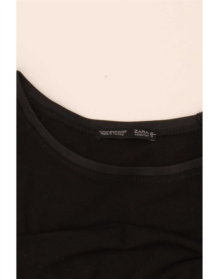 Top femeie Zara cu mânecă lungă UK 14 Medium Negru
