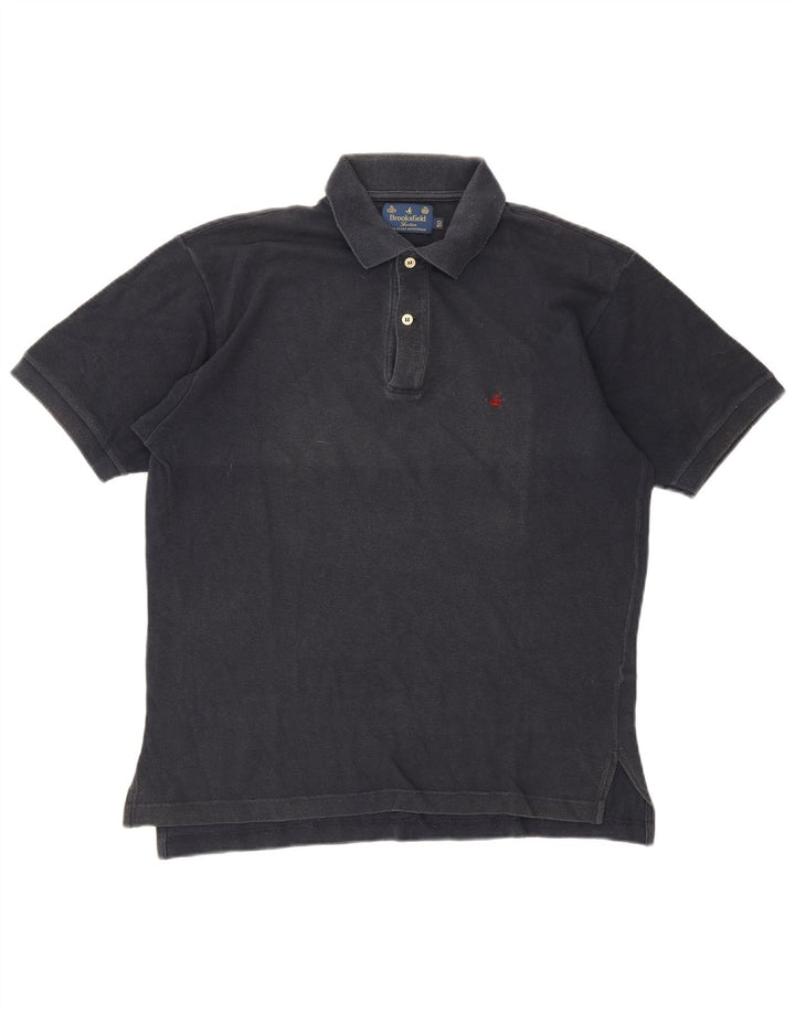 Tricou polo Brooksfield pentru bărbați IT 50 mediu din bumbac bleumarin