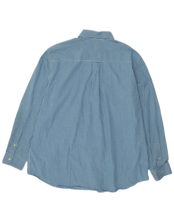Cămașă înaltă pentru bărbați Chaps 2XL, bumbac vichy albastru