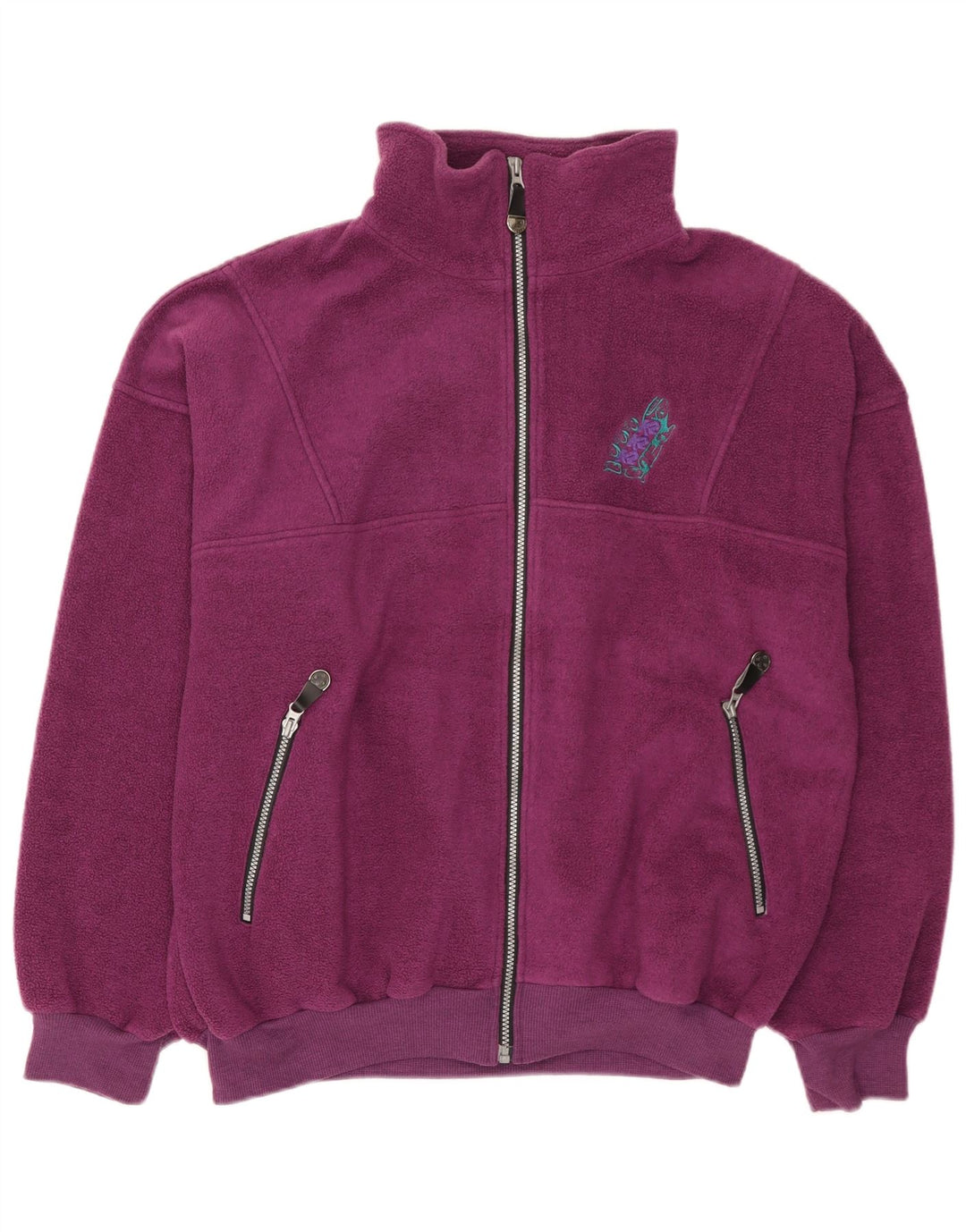 Jachetă din lână supradimensionată pentru femei Vintage UK 16 Large Violet
