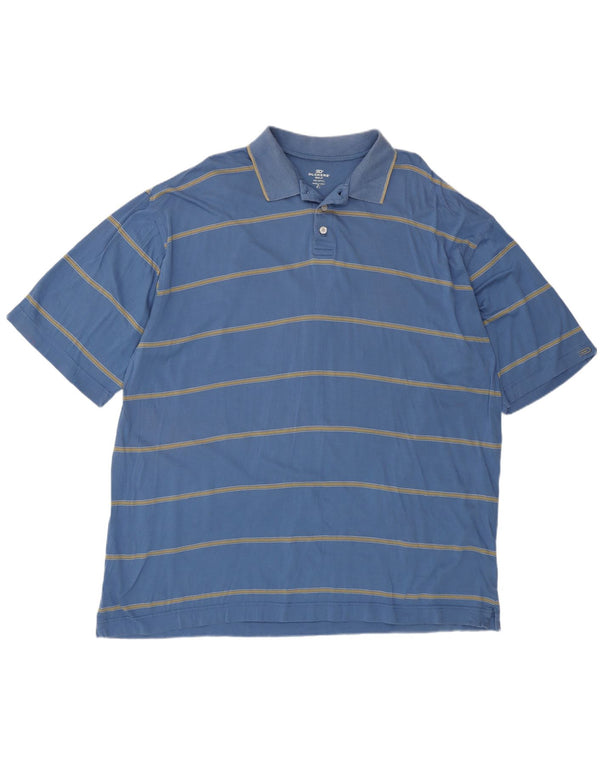 Tricou polo Dockers pentru bărbați XL, bumbac cu dungi albastre