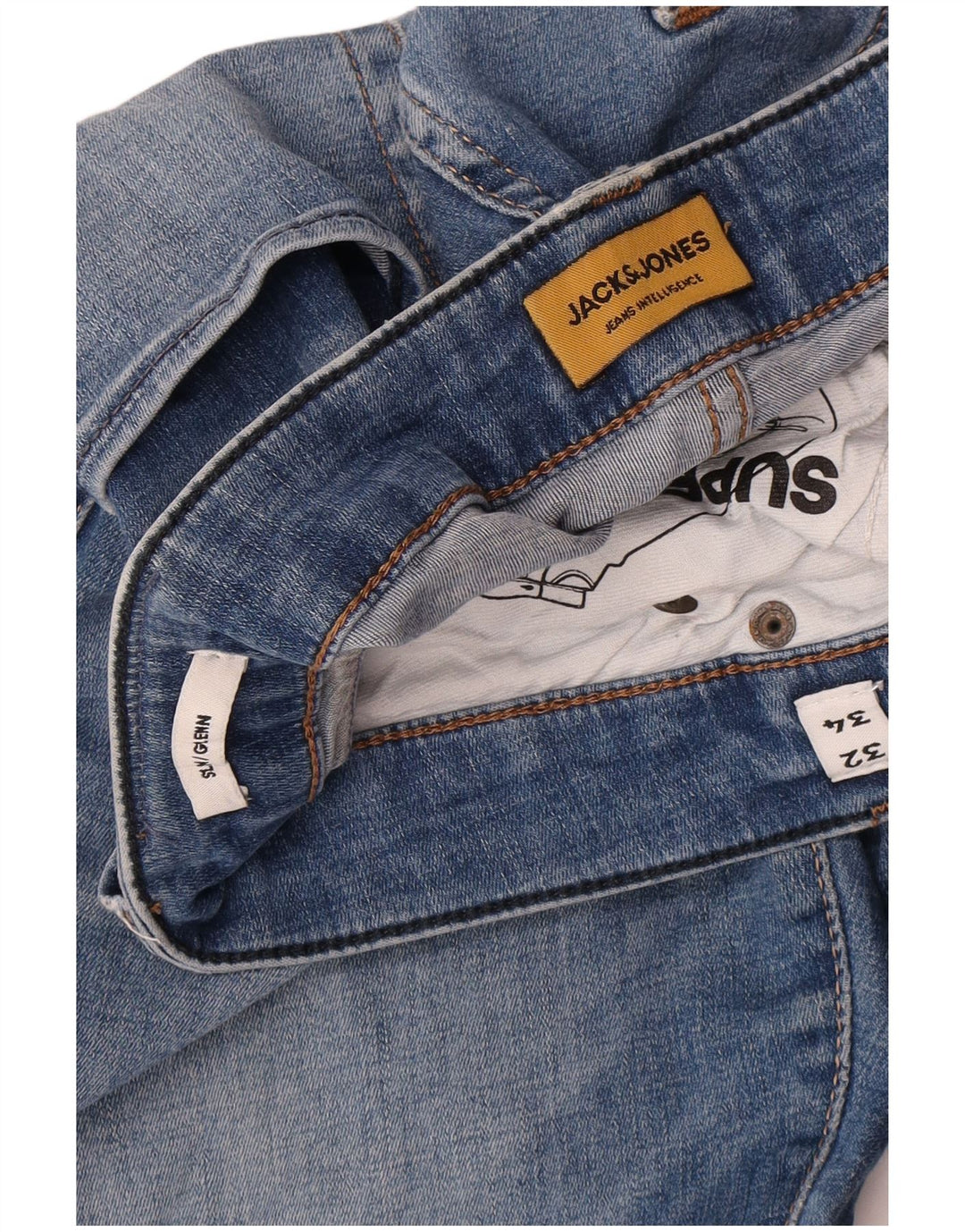 Blugi Jack & Jones GLENN Slim pentru bărbați W32 L34 Bumbac albastru
