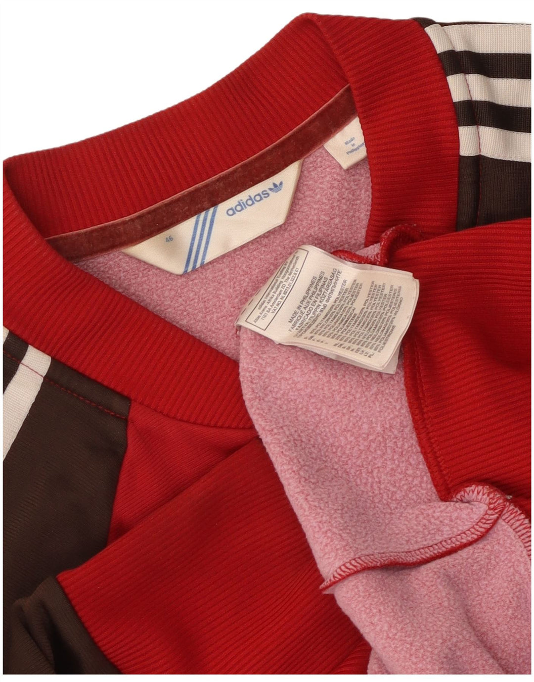 Jachetă de top pentru trening Adidas pentru femei IT 46, mare, roșu, poliamidă color bloc