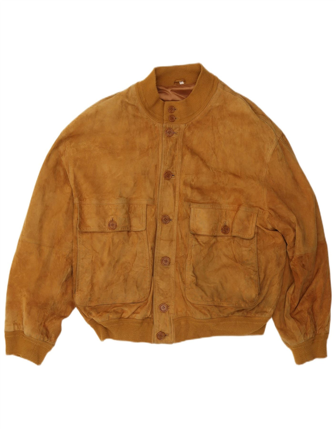 Jachetă Bomber Vintage pentru bărbați din piele intoarsa IT 54 2XL din piele maro