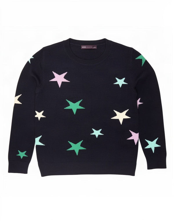 Pulover pentru femei Marks & Spencer cu decolteu triplu UK 8 Mic bleumarin