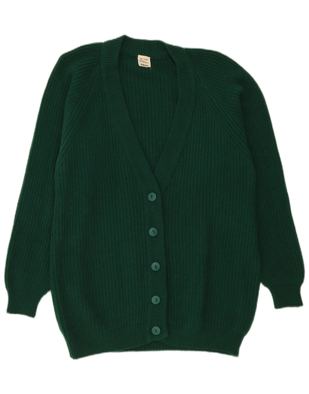 Pulover Cardigan Vintage pentru femei UK 16 Lână verde mare