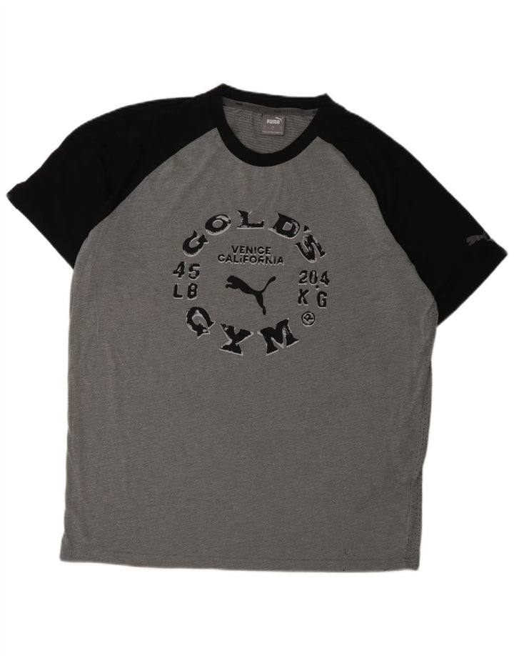 PUMA Mens Venice Graphic T-Shirt Top Large Grey Colourblock