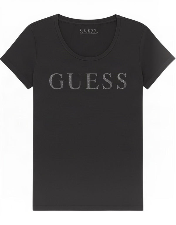 Guess Tricou grafic Top UK 6 XS Bumbac negru