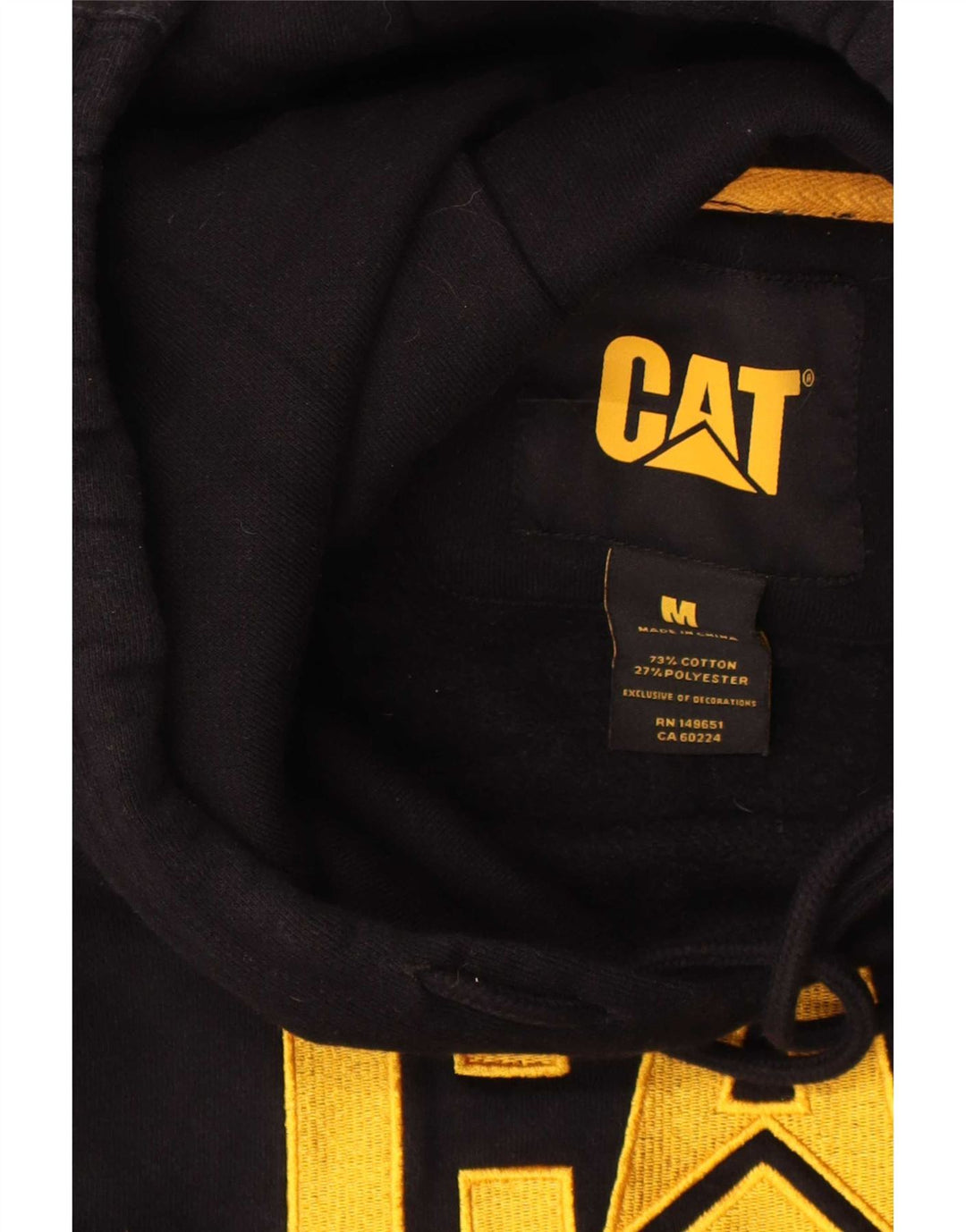 Hanoră grafică pentru bărbați Caterpillar, bumbac mediu negru