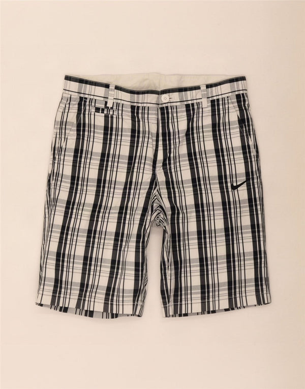 Pantaloni scurți chino pentru bărbați Nike Medium W32, bumbac carouri albastru
