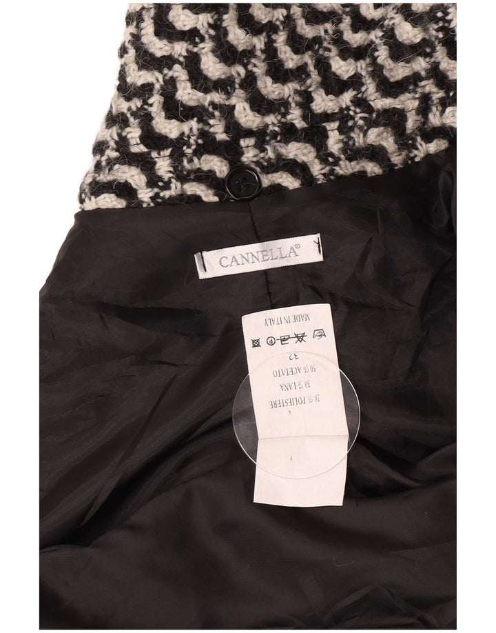 Pardesiu vintage pentru femei IT 50 XL acetat geometric negru
