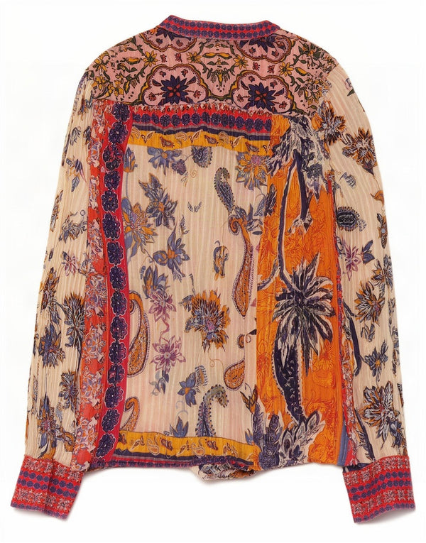 Bluză cămașă Desigual pentru femei UK 12 Medium Multicolor Paisley Bumbac