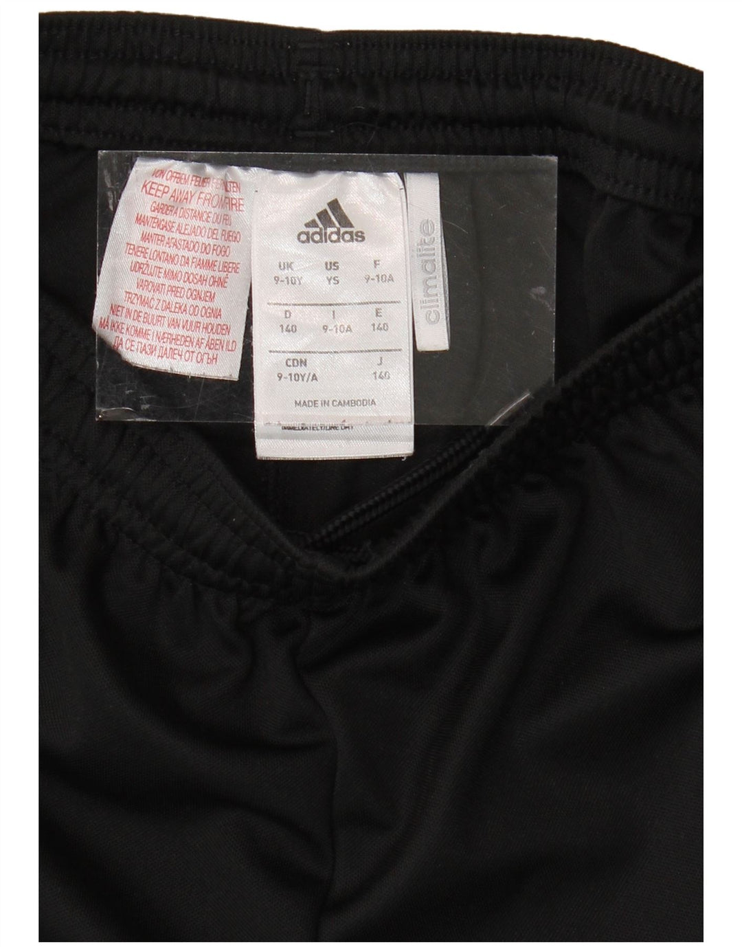 Pantaloni scurți sport Climalite ADIDAS 9-10 ani poliester negru