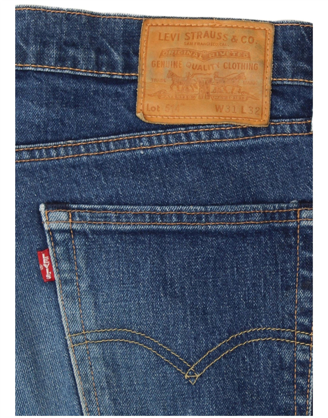 Blugi drepti pentru bărbați LEVI'S 514 W31 L32 Bumbac albastru