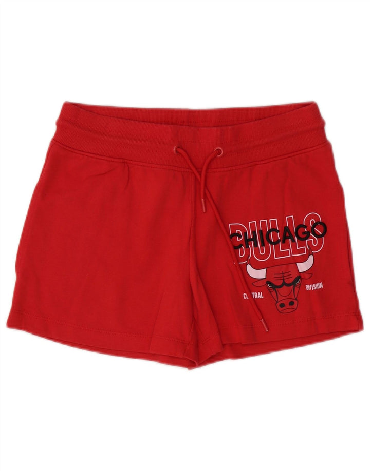 Pantaloni scurți sport grafic NBA pentru femei Chicago Bulls UK 10, bumbac roșu mic