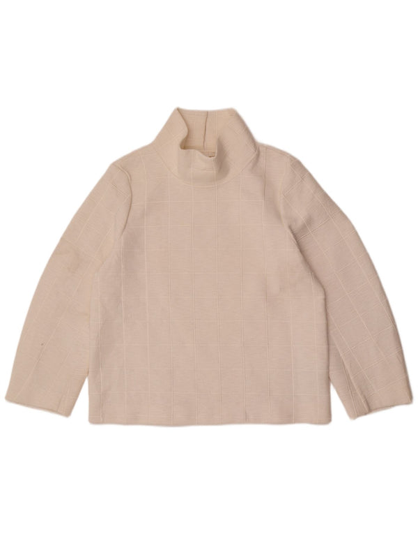 Cos Top pentru femei cu mânecă lungă UK 14 Medium White Check Poliester