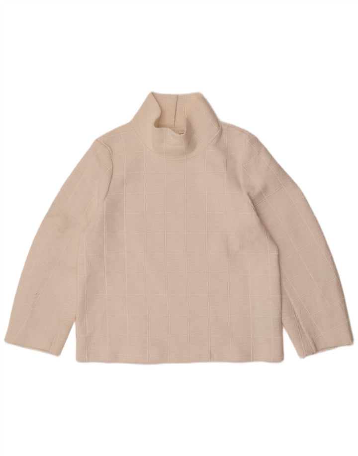 Cos Top pentru femei cu mânecă lungă UK 14 Medium White Check Poliester