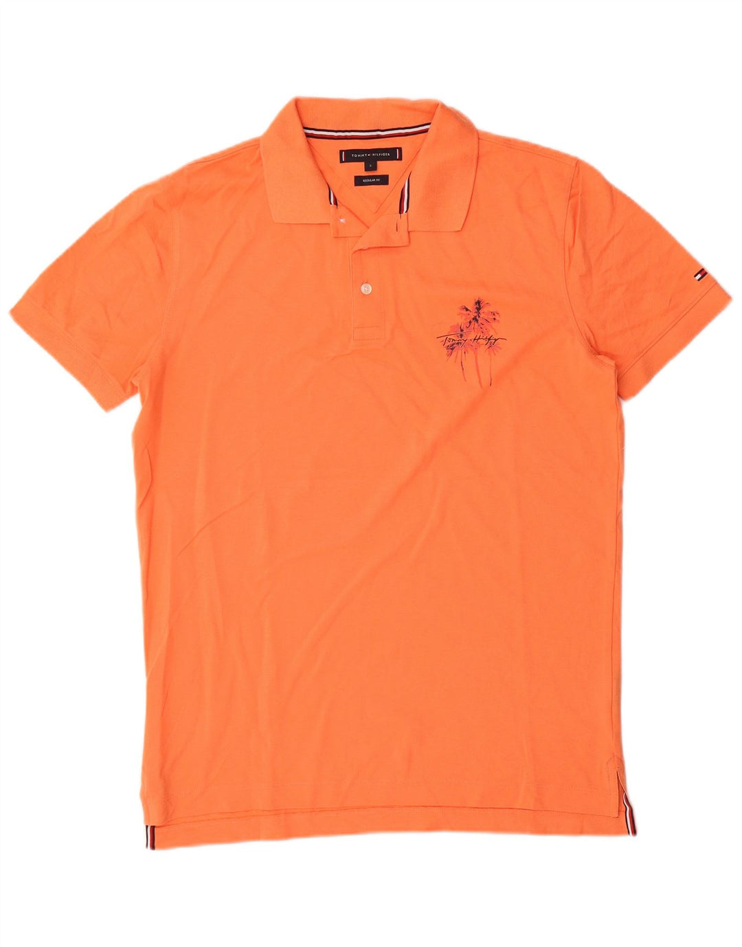 Cămașă polo Tommy Hilfiger pentru bărbați, cu formă regulată, portocaliu mic