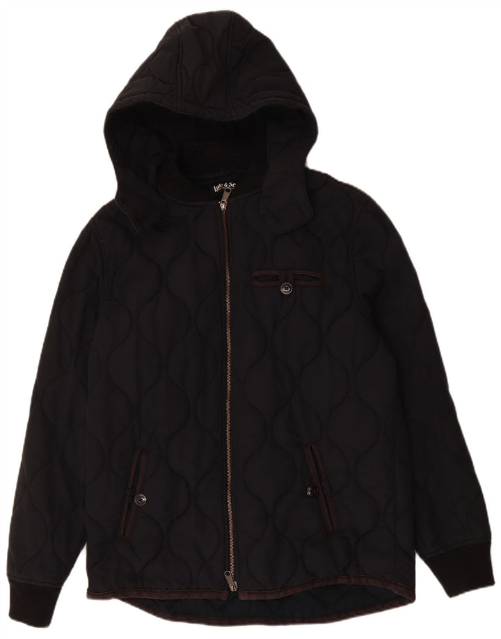 Jachetă căptușită cu glugă pentru bărbați LYLE & SCOTT UK 40, mare, negru, bumbac