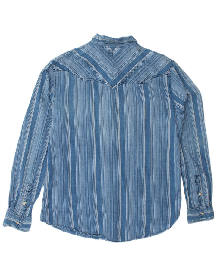 Cămașă de flanel WRANGLER pentru bărbați, cu dungi mari, albastre