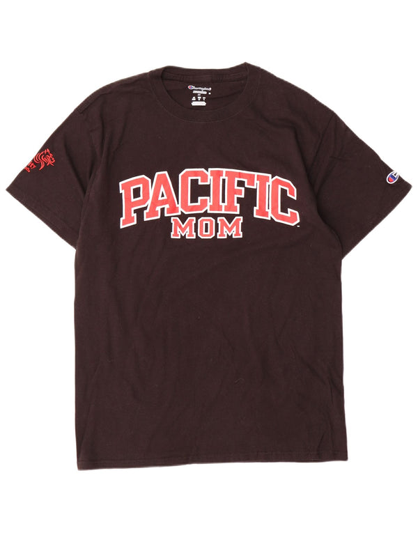 Tricou grafic Champion pentru femei Top UK 14 Medium Black Bumbac