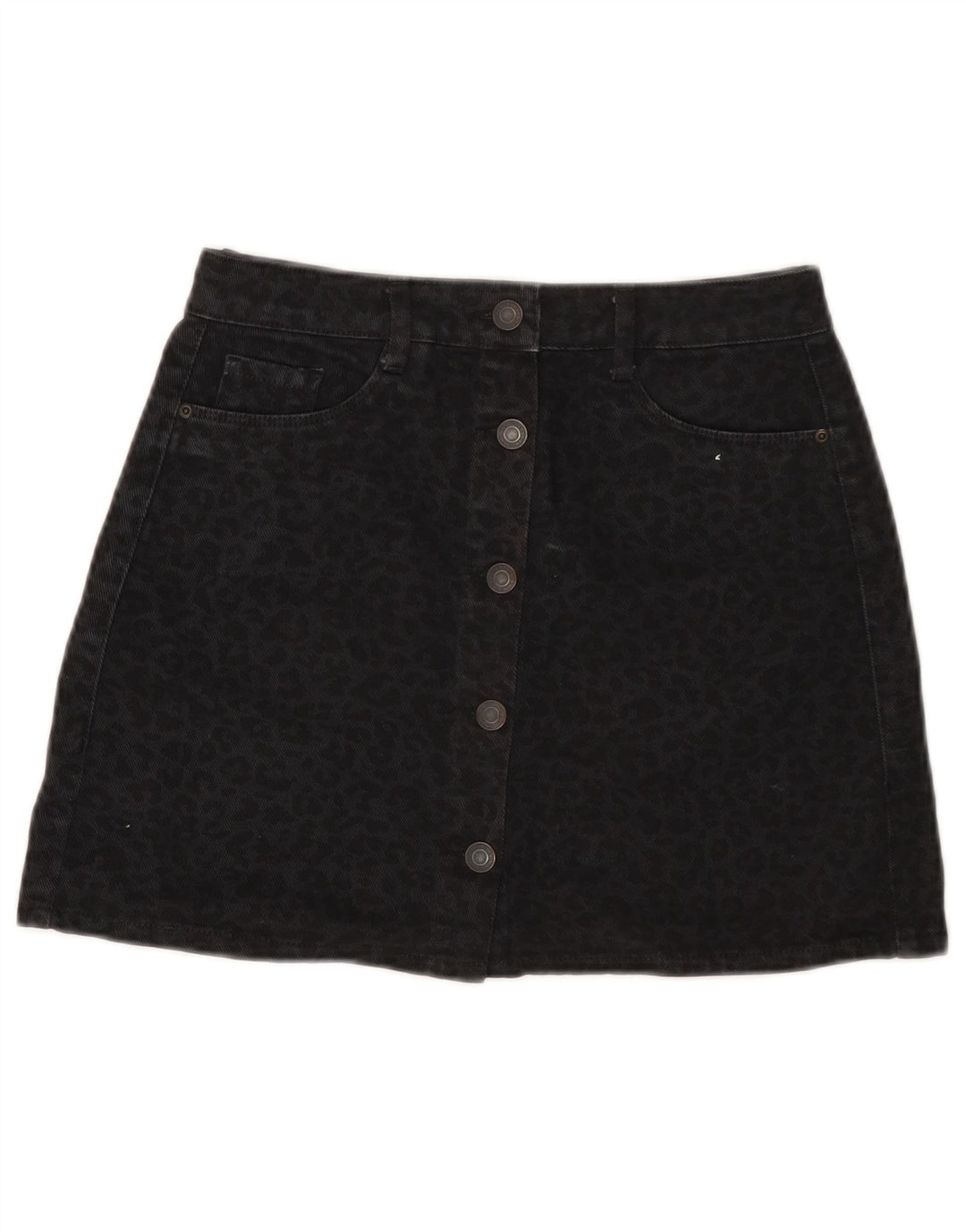 Fusta de blugi pentru femei Pull & Bear Small W26 Bumbac cu imprimeu animal negru