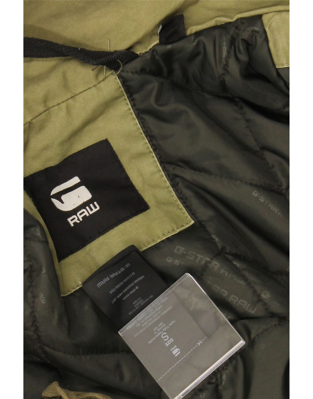 G-STAR Jachetă cu glugă pentru bărbați, UK 36, bumbac kaki mic