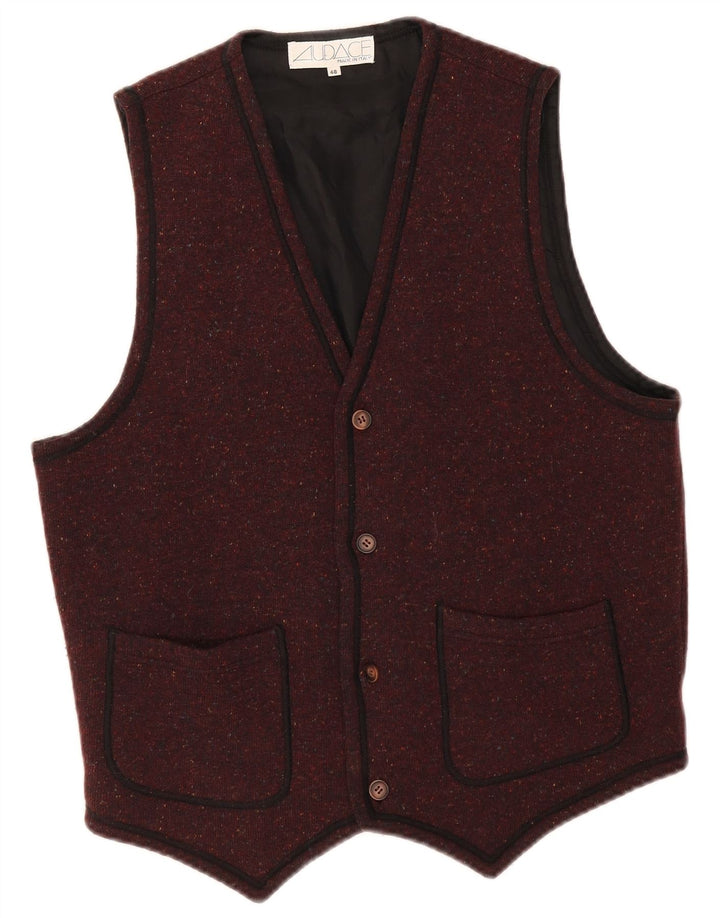 Vestă vintage pentru bărbați IT 48 Medium Burgundy Acetat cu pături